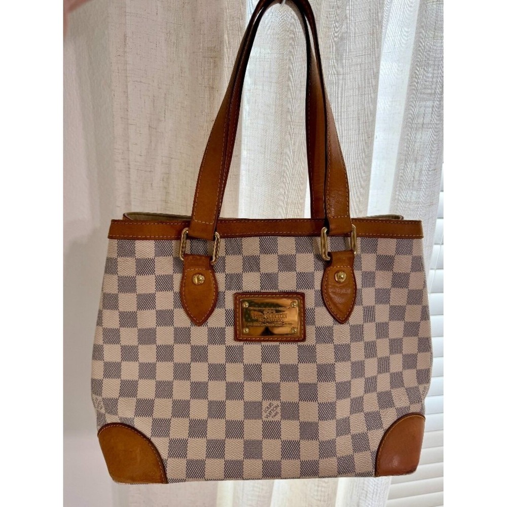 Louis Vuitton Hampstead PM Damier Azur Tote Bag | CheckCheck COA Included